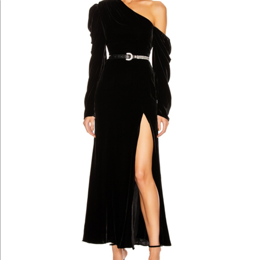 One shoulder velvet maxi dress / evening dress